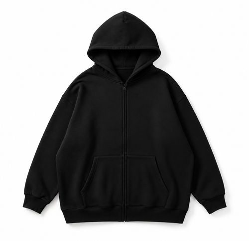 Unisex Heavyweight Oversized Full-Zip Hoodie (Plain Blank)